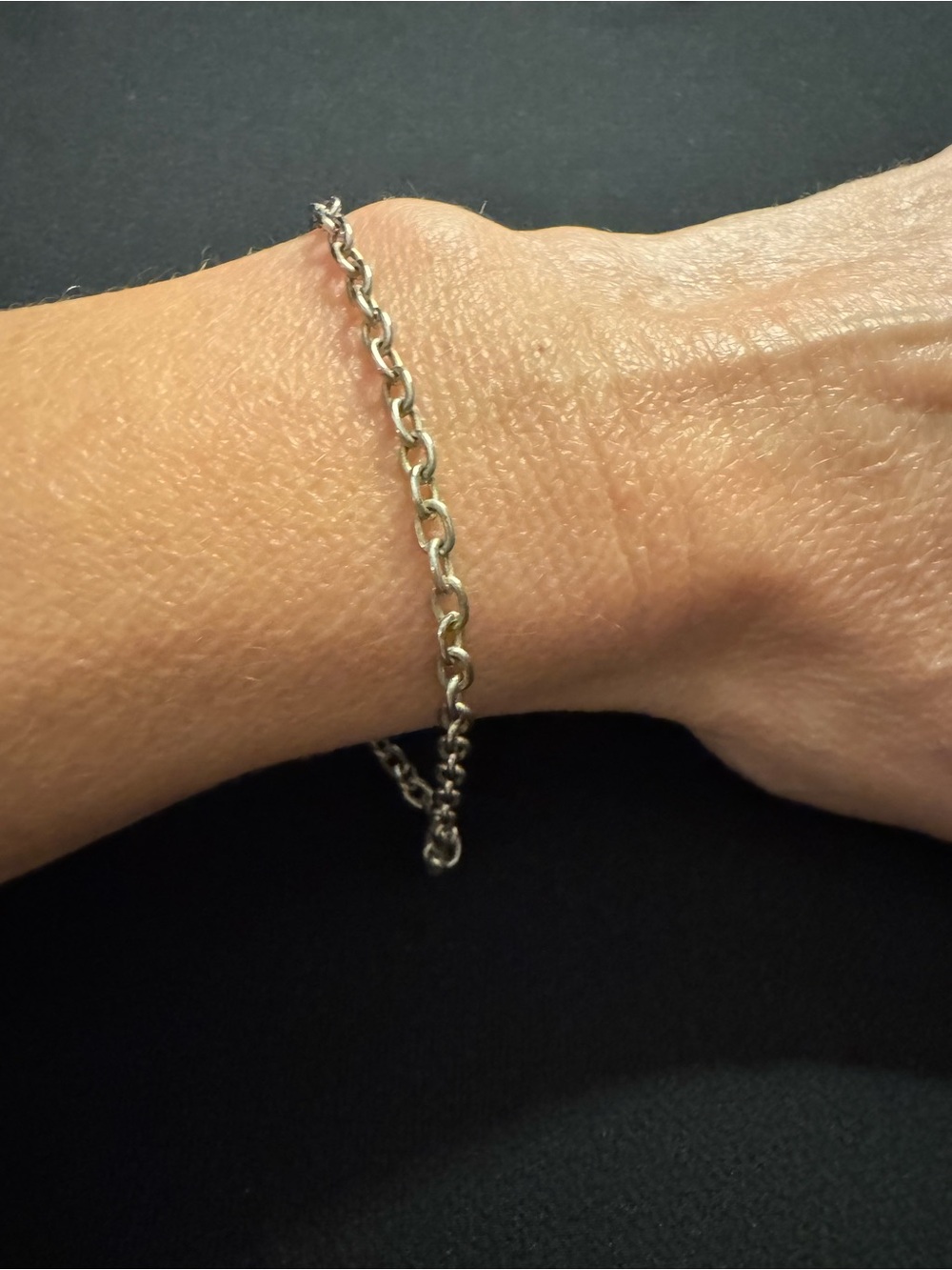 Silver Tone Oval Cable Rolo Chain Anklet 9” Minimalist